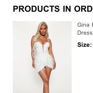 Fashion Nova White Sequin Mini Dress